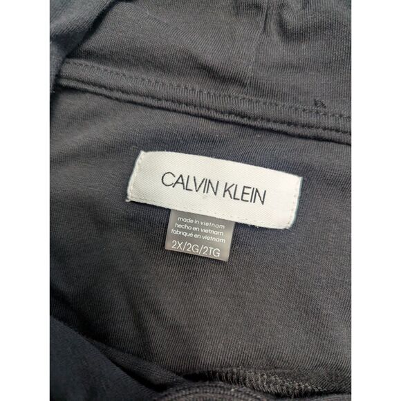 ✨ Calvin Klein Black Hoodie Dress 2XL Gold Logo Preowned - Picture 6 of 7